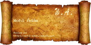 Wohl Ádám névjegykártya